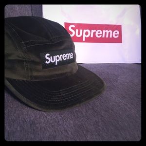 Supreme Velvet Camp Cap Olive